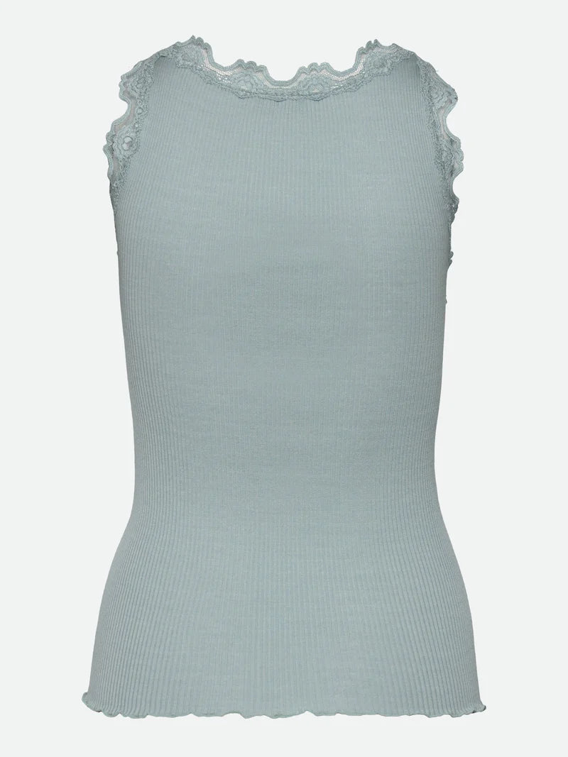 148711 | Rosemunde - Silk Top W/ Lace Blå