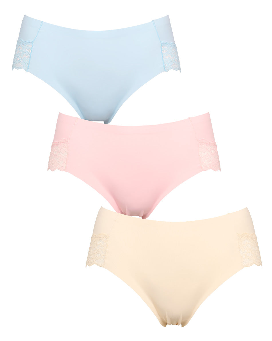 154104 | Missya - Seamless w Lace 3-Pack Lyseblå