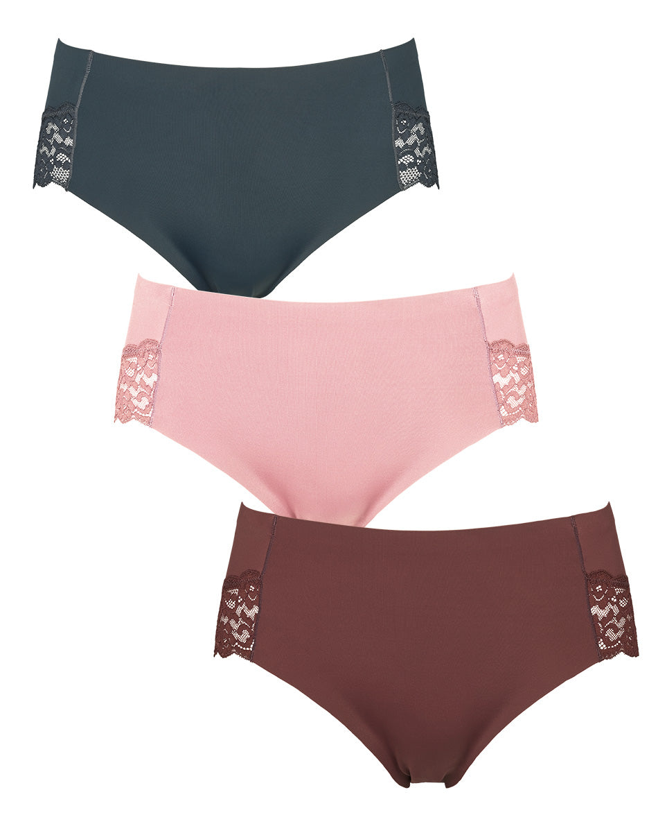 155677 | Missya - Seamless w Lace 3-Pack Brun