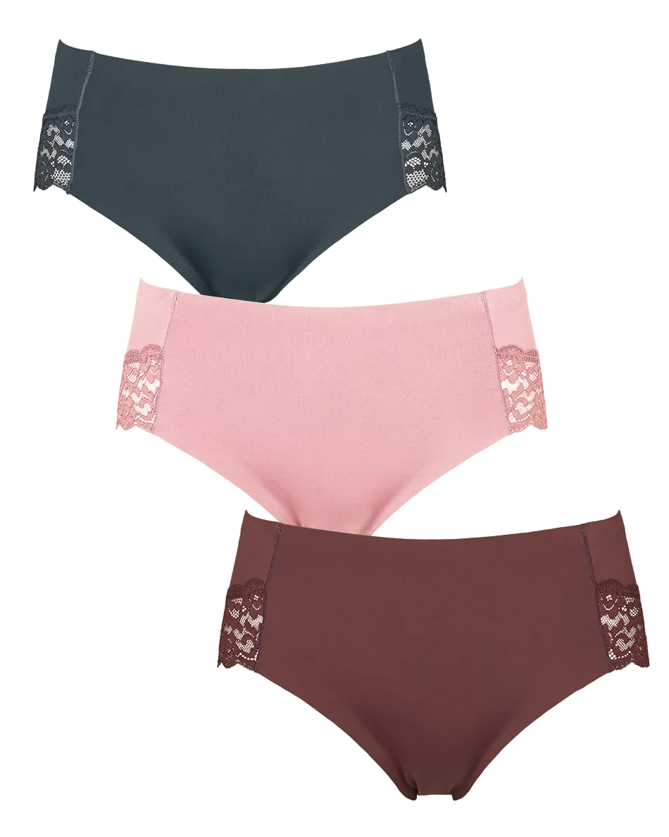 155677 | Missya - Seamless w Lace 3-Pack Brun