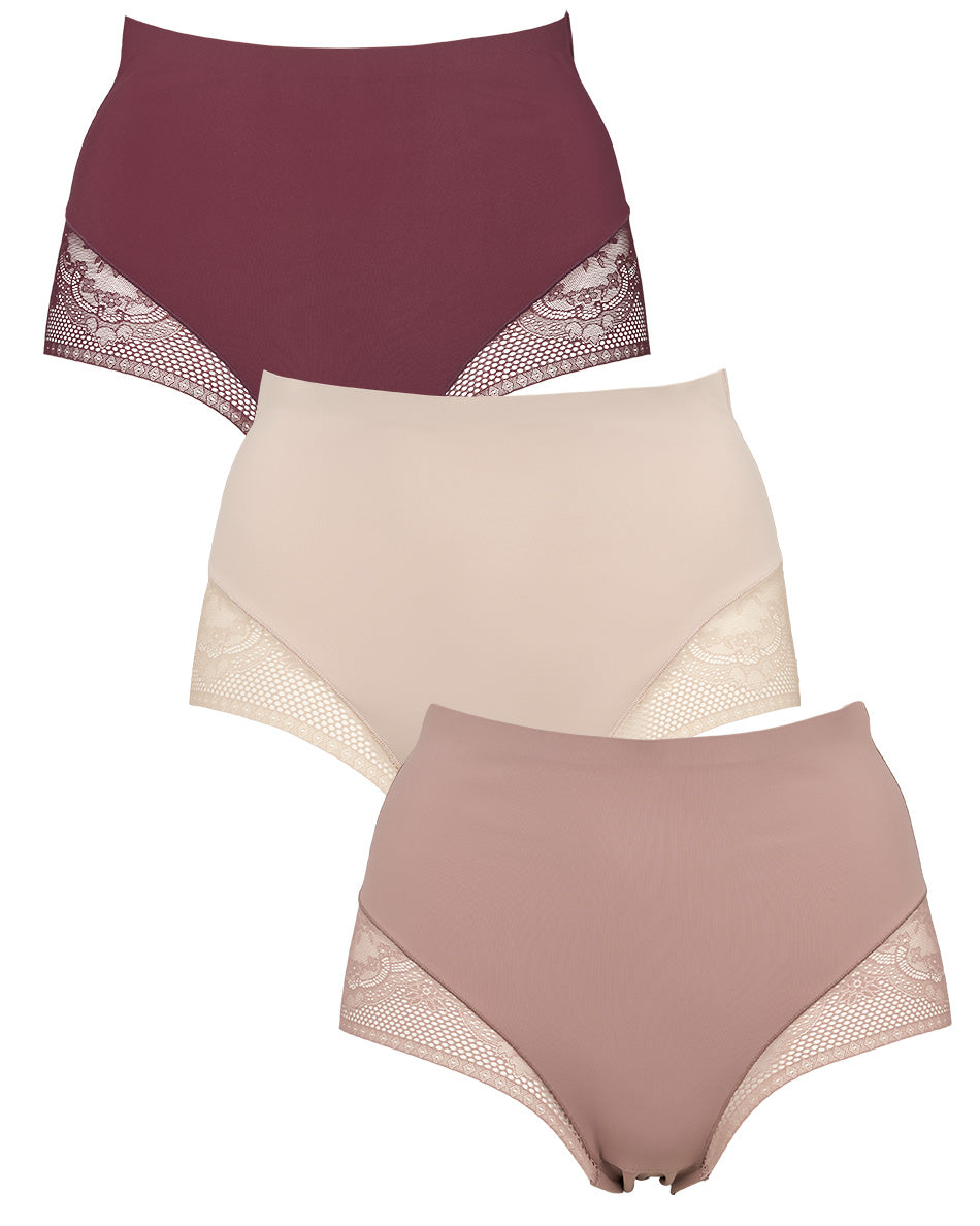 155678 | Missya - Seamless w Lace 3-Pack Bordeaux