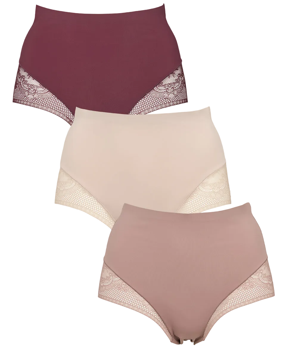 155678 | Missya - Seamless w Lace 3-Pack Bordeaux