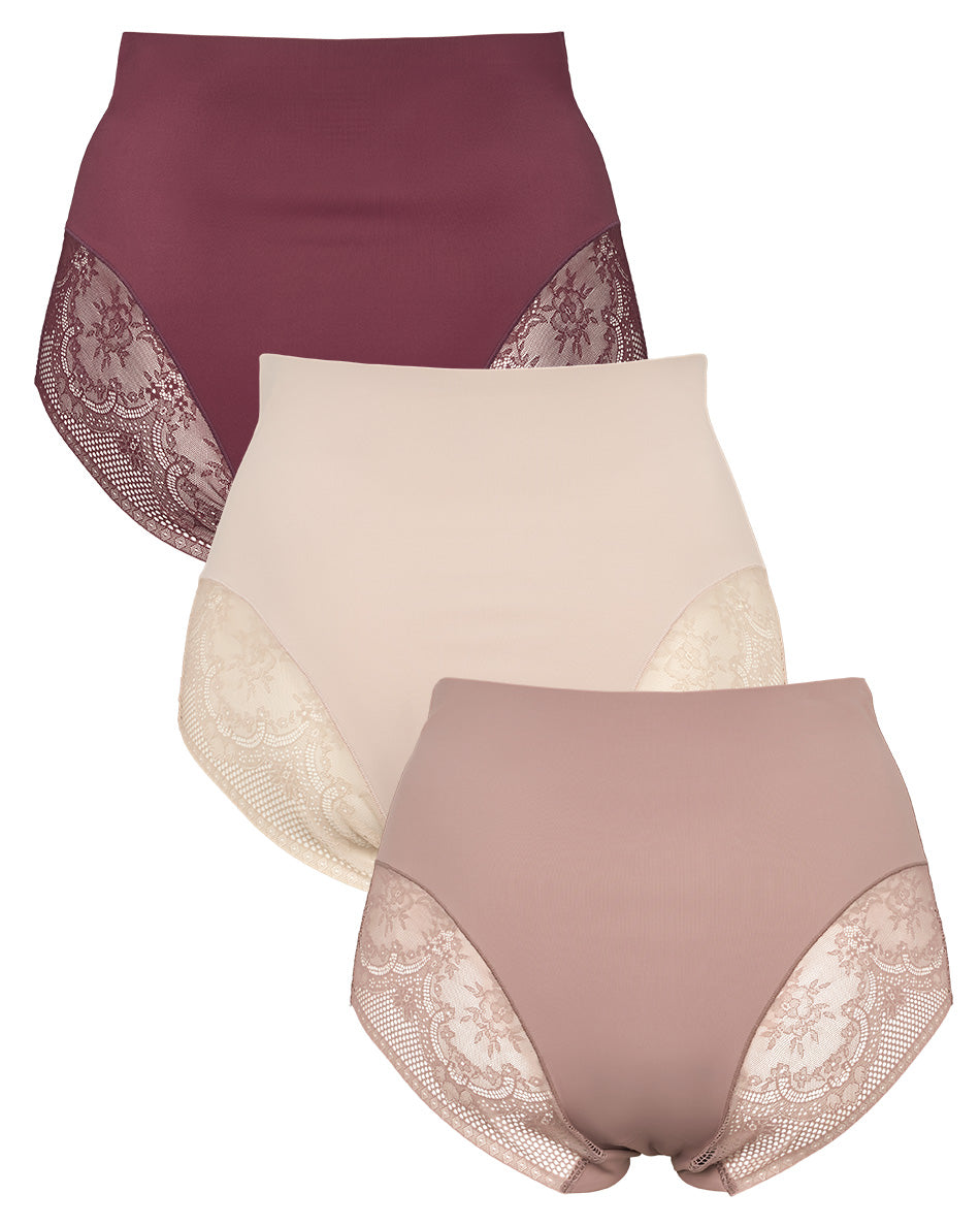 155678 | Missya - Seamless w Lace 3-Pack Bordeaux