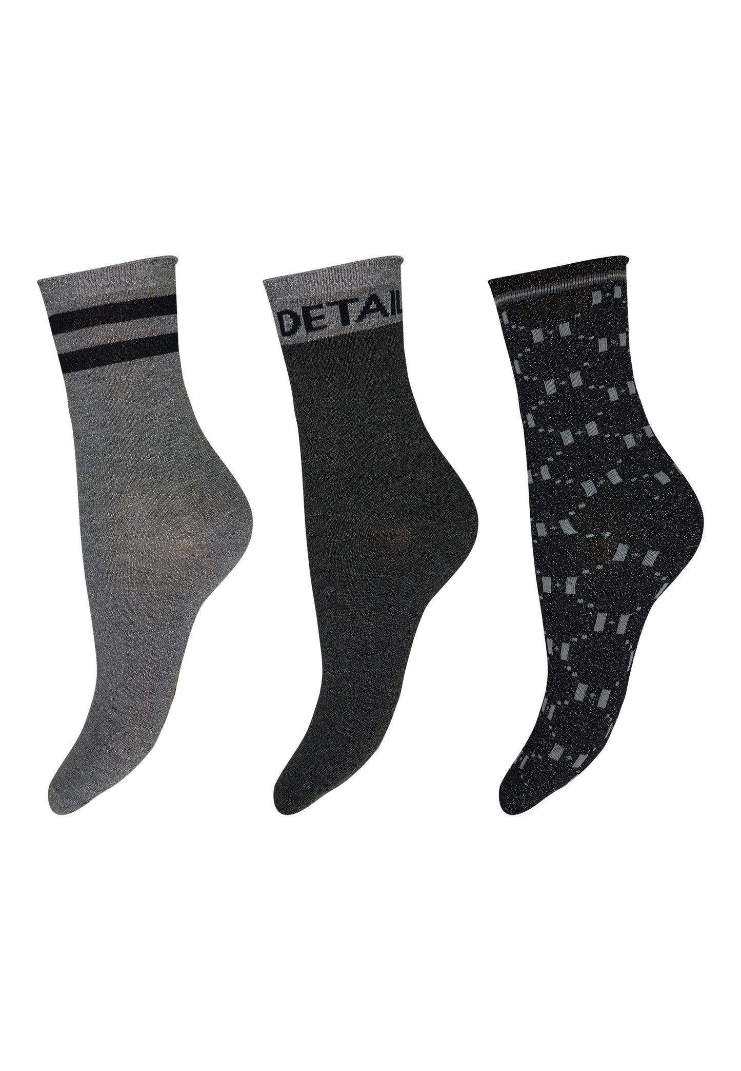 153143 | HYPE THE DETAIL - Socks 3 Pack Grå mønstret