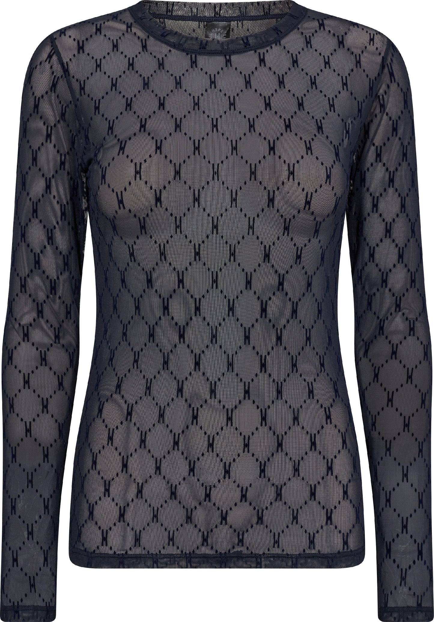 149051 | HYPE THE DETAIL - Mesh Blouse Blå mønstret