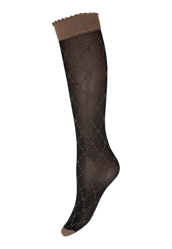 152338 | HYPE THE DETAIL - Knee High Logo Sort mønstret