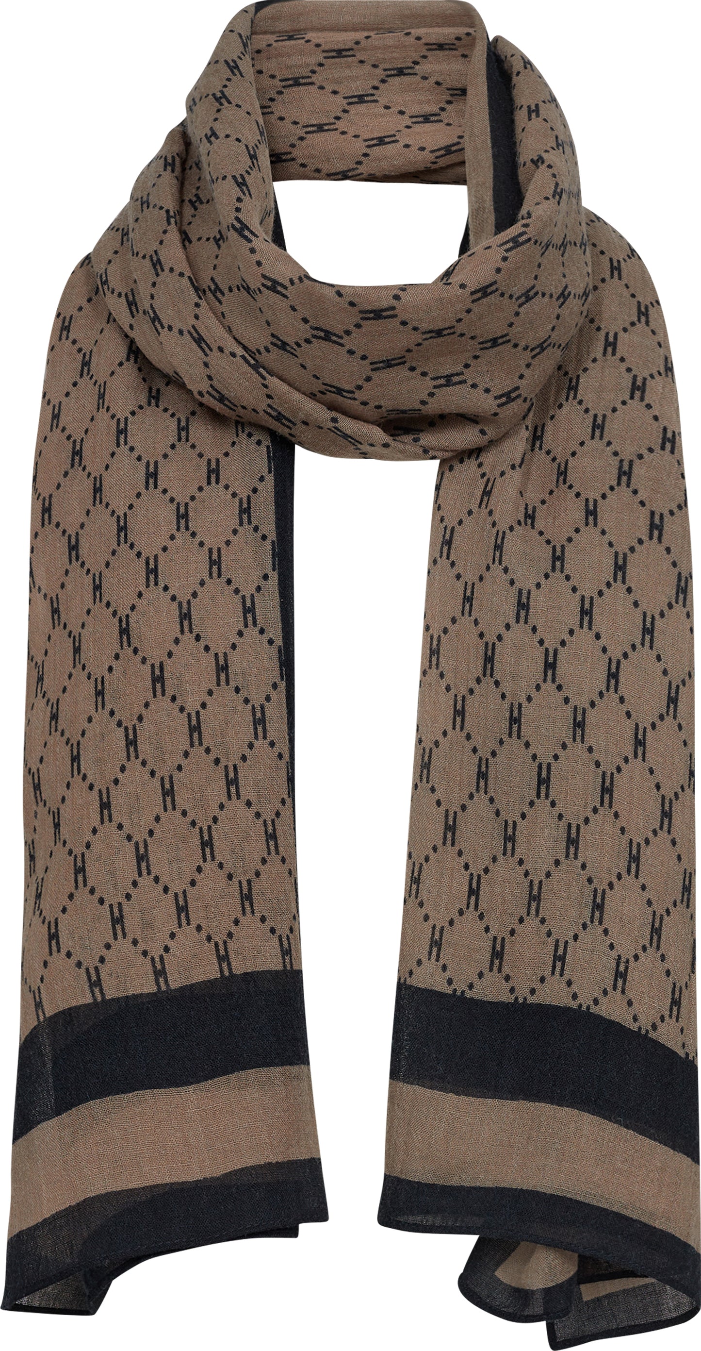 149054 | HYPE THE DETAIL - Scarf w/Logo Brun mønstret