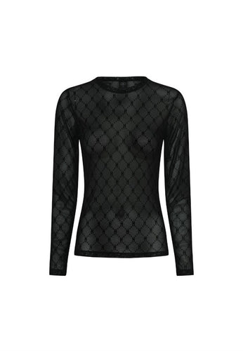 149050 | HYPE THE DETAIL - Mesh Blouse Sort mønstret