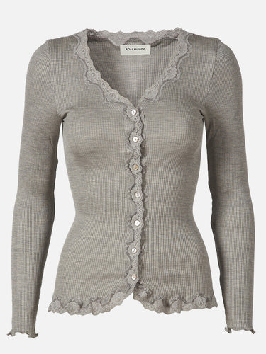 149102 | Rosemunde - Silk cardigan Lysegrå