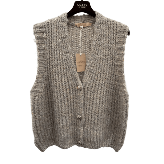 Strikvest i Beige fra Marta du Château