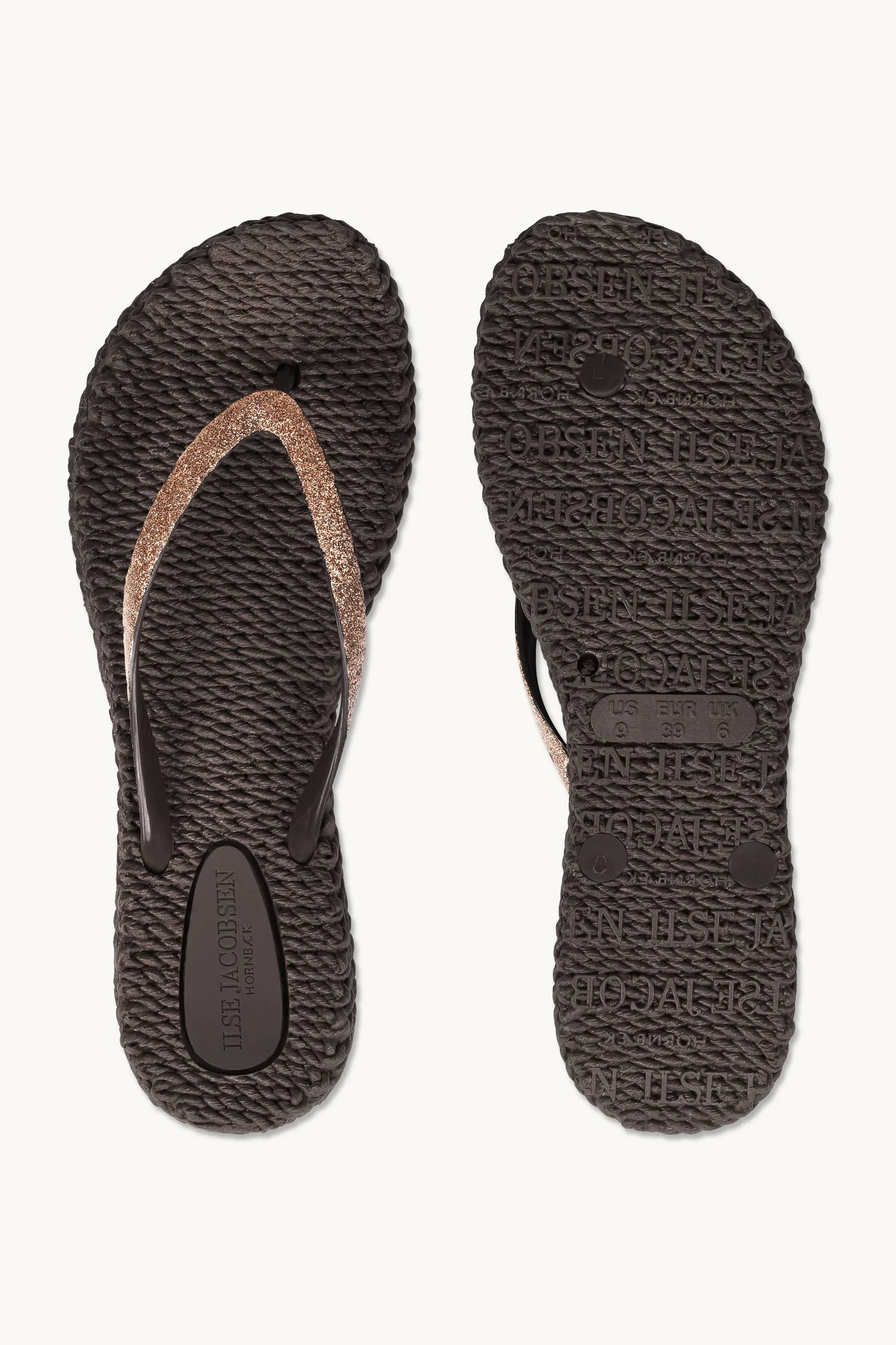 155215 | Ilse Jacobsen - Flip Flops With Glitter Mørkebrun