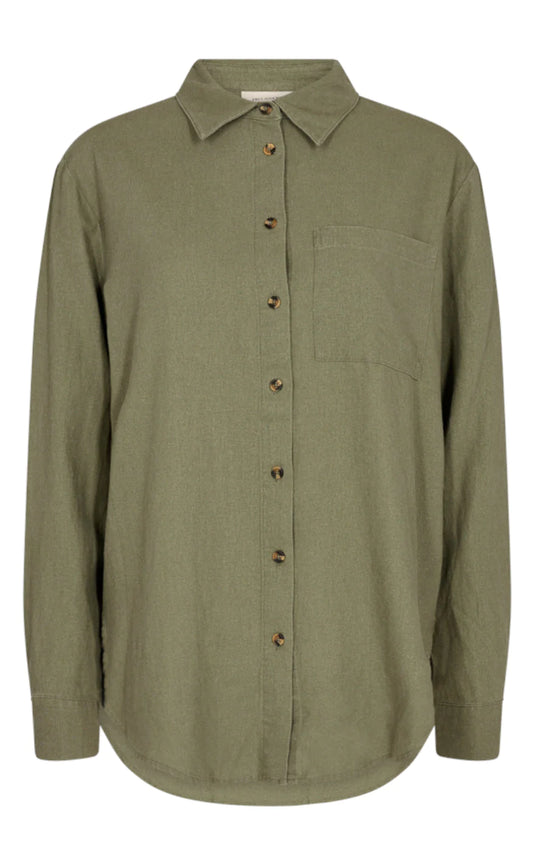 Shirt i Army green fra Freequent