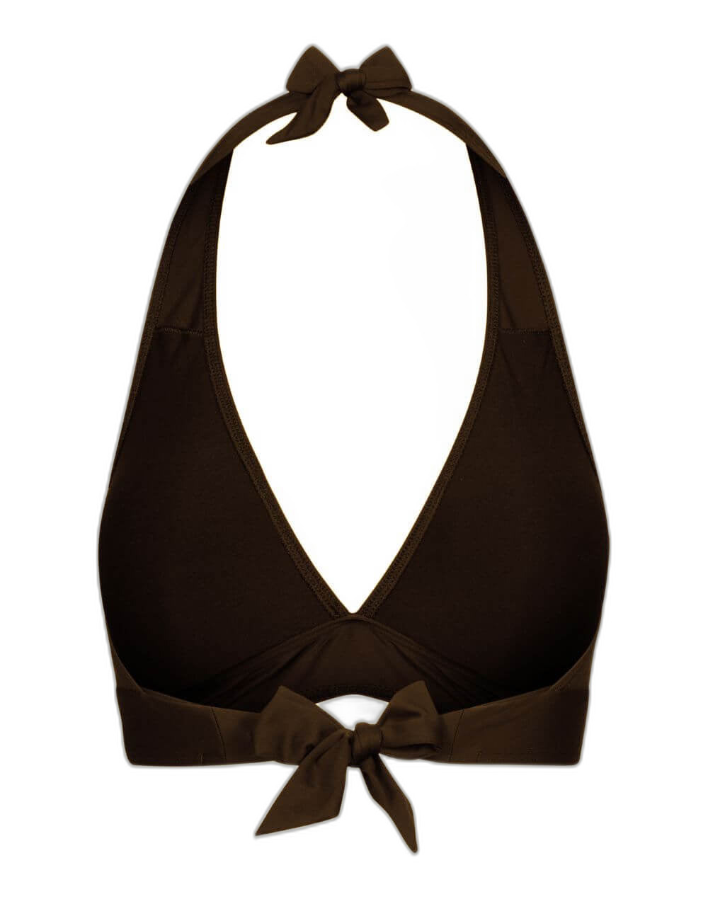 Mørkebrun halterneck bikinioverdel set bagfra
