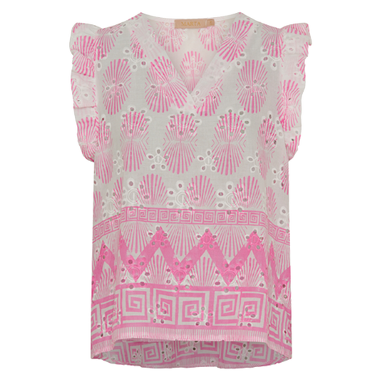 Bluse i Pink mønstret fra Marta du Château