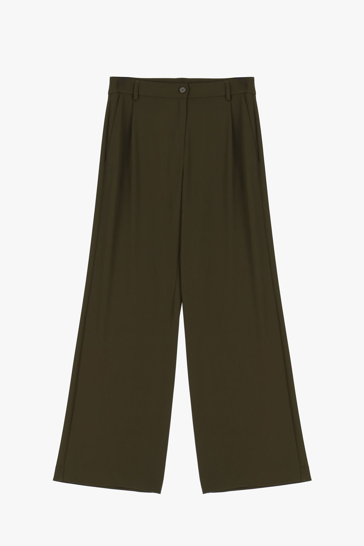Imperial 156365 Slankebuks Army grøn: olivengrønne bukser med høj talje og vid benvidde.