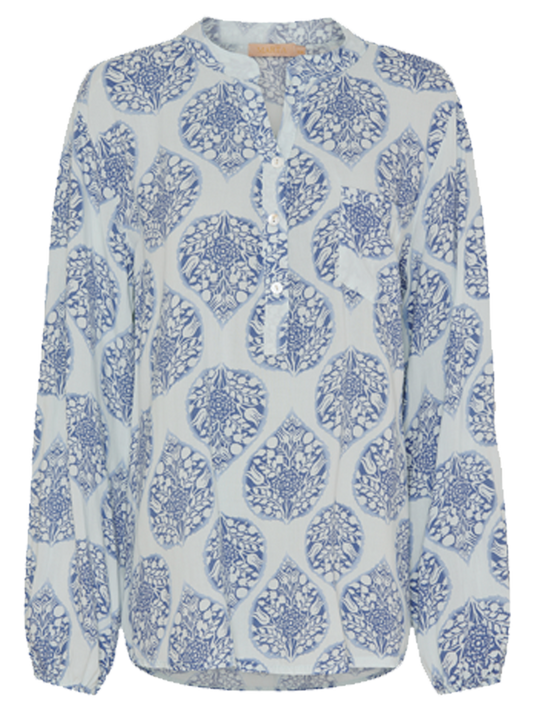 Bluse i Blå mønstret fra Marta du Château