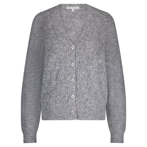 152466 | Red Button - Cardigan ajour Gråmeleret