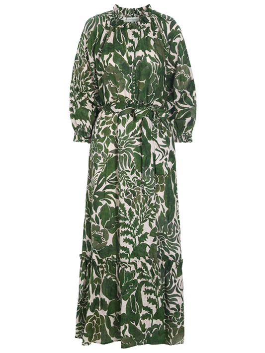 Kjole i Grøn mønstret fra Dea Kudibal