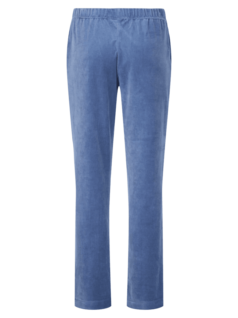 Bagfra-billede af 156353 | Brandtex – Lyseblå bukser med elastisk linning, der trækkes på.