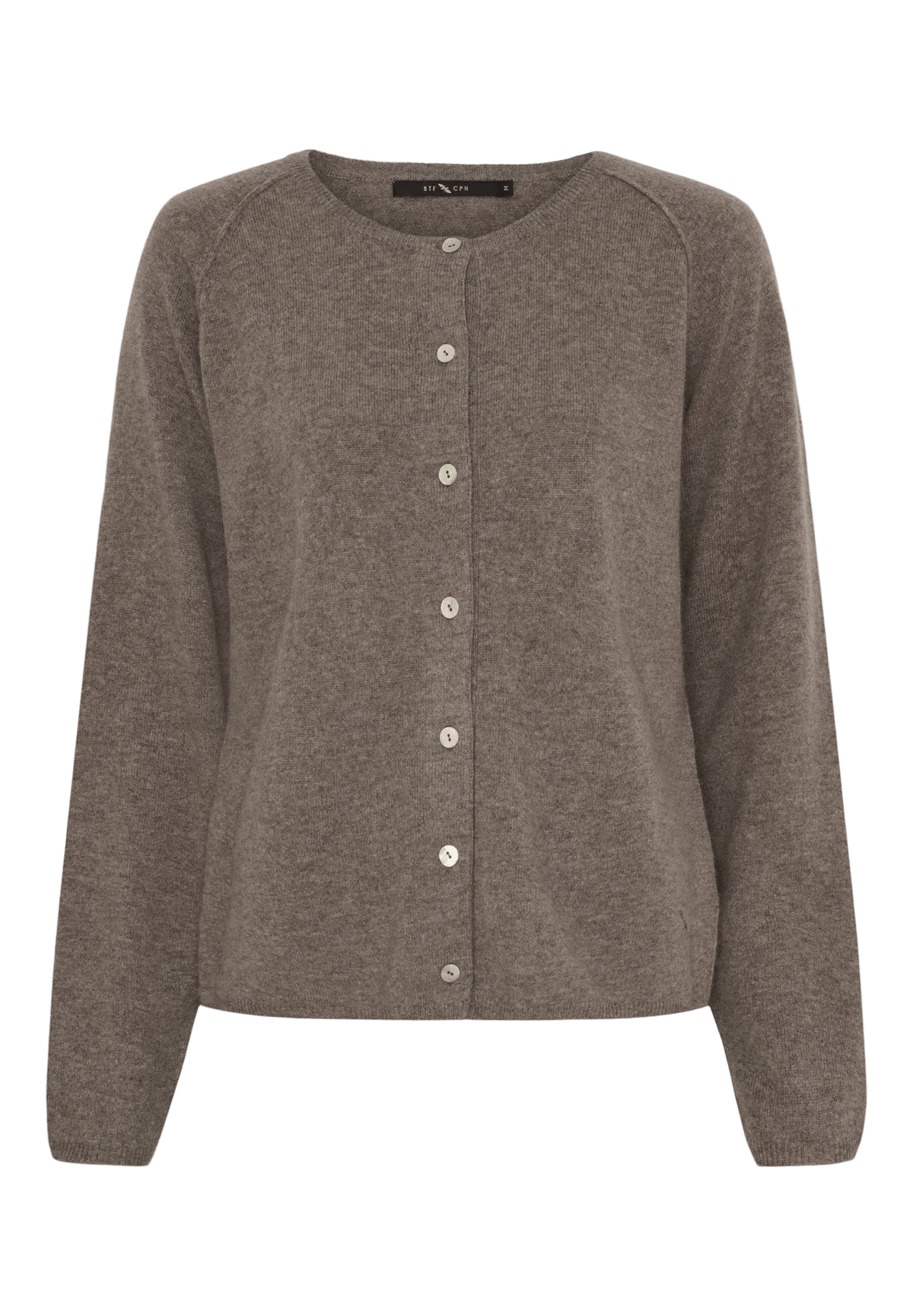 152394 | BTF CPH - Cashmere cardigan Brunmeleret