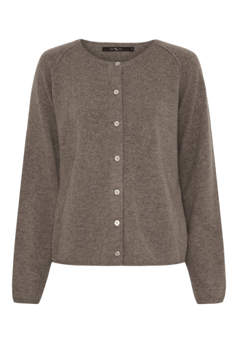 152394 | BTF CPH - Cashmere cardigan Brunmeleret