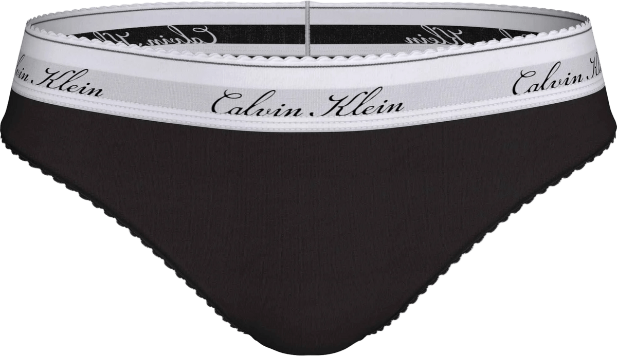 Calvin Klein 156448 New Signature Logo UB1 – Sort bikini-underbukser i bomuldsmodal med hvidt logo i linningen.
