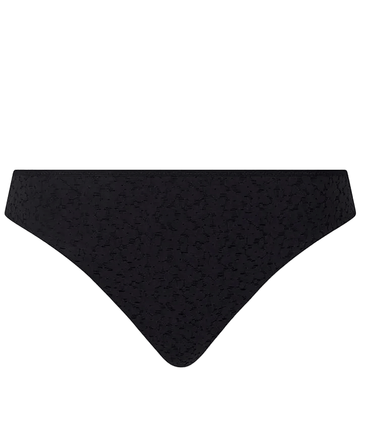 Chantelle EasyFeel Norah sort bikiniunderdel 154449 vist set forfra, sort struktur, på hvid baggrund.