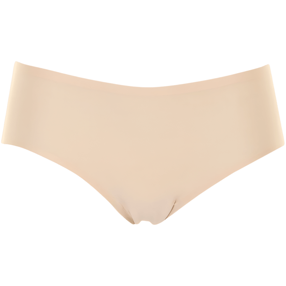 Chantelle Seamless Soft Stretch Hipster Sand byder på komfort og fremstår stilfuldt på en hvid baggrund.