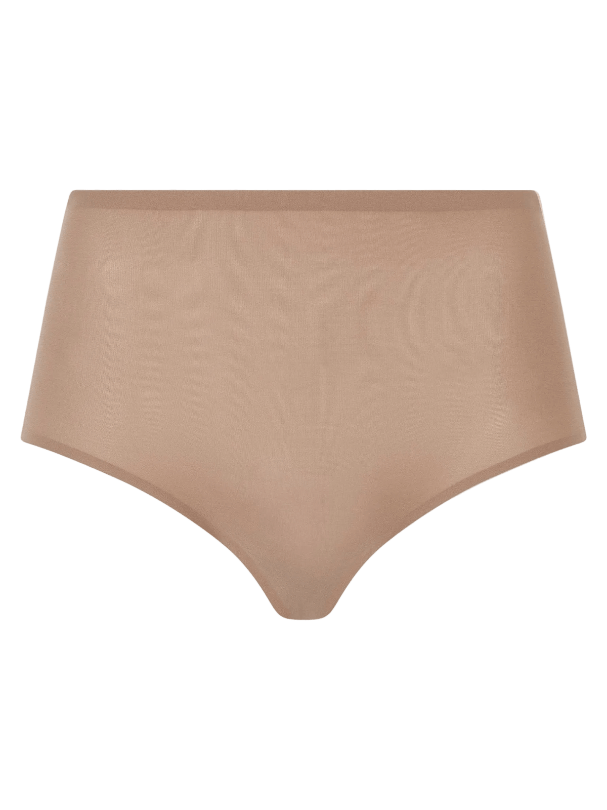 Chantelle Seamless – Soft Stretch Maxi Latté-trusse i nude, blødt materiale, mod hvid baggrund.
