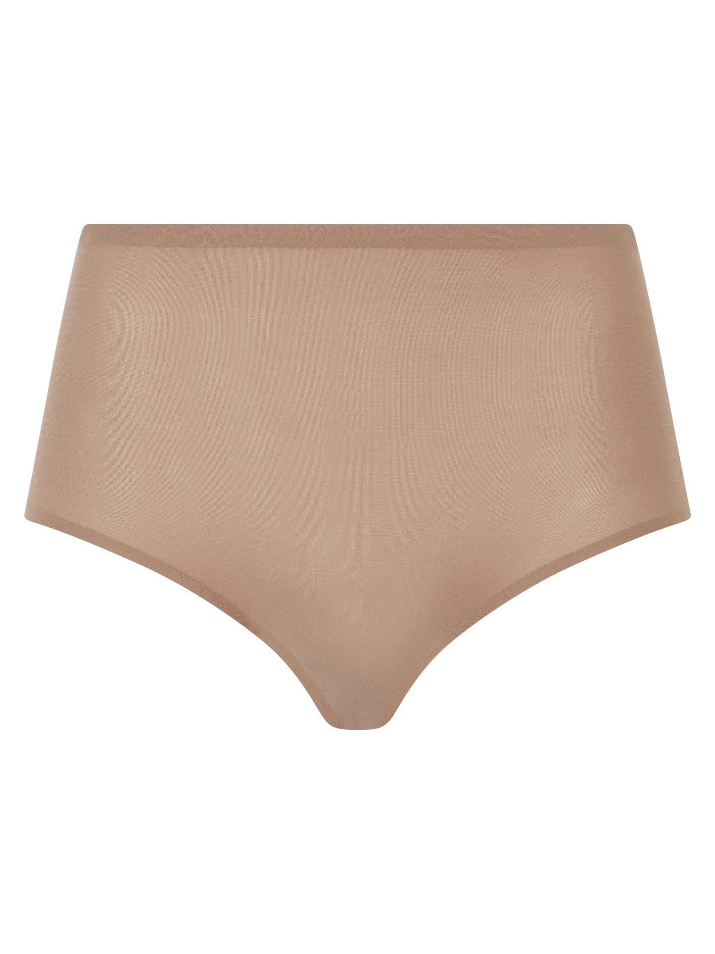 Chantelle Seamless – Soft Stretch Maxi Latté, nude-farvede trusser med høj talje vist på hvid baggrund.