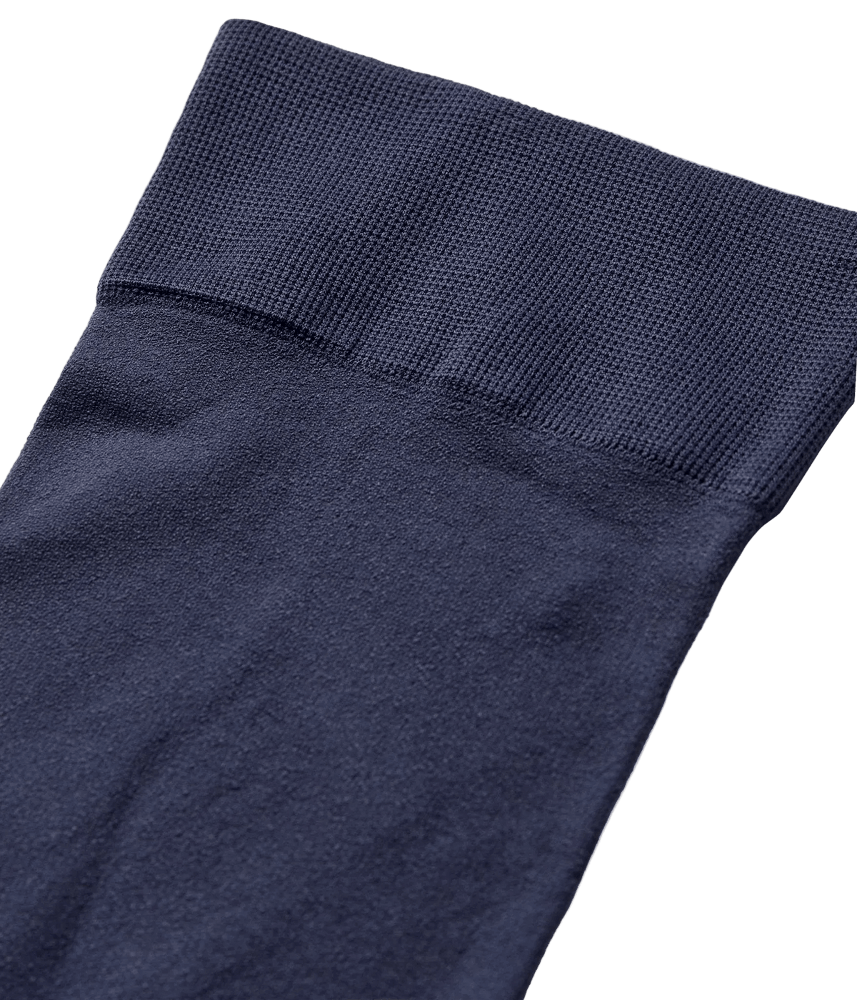 Nærbillede af Decoy Microfiber 60D Blå: ribbet manchet og glat, marineblåt mikrofiberstof fra Decoy.