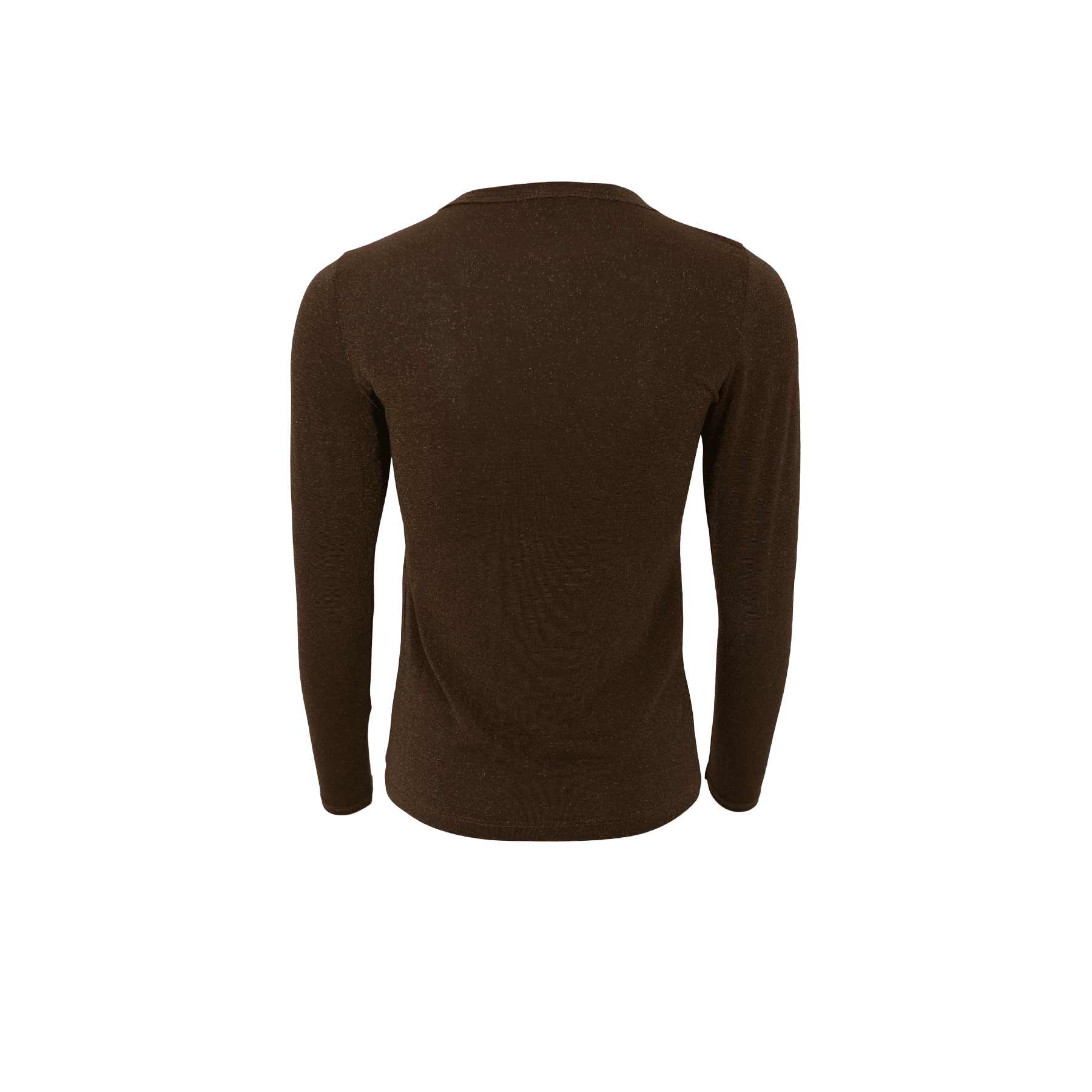 Langærmet brun t-shirt fra Black Colour set bagfra