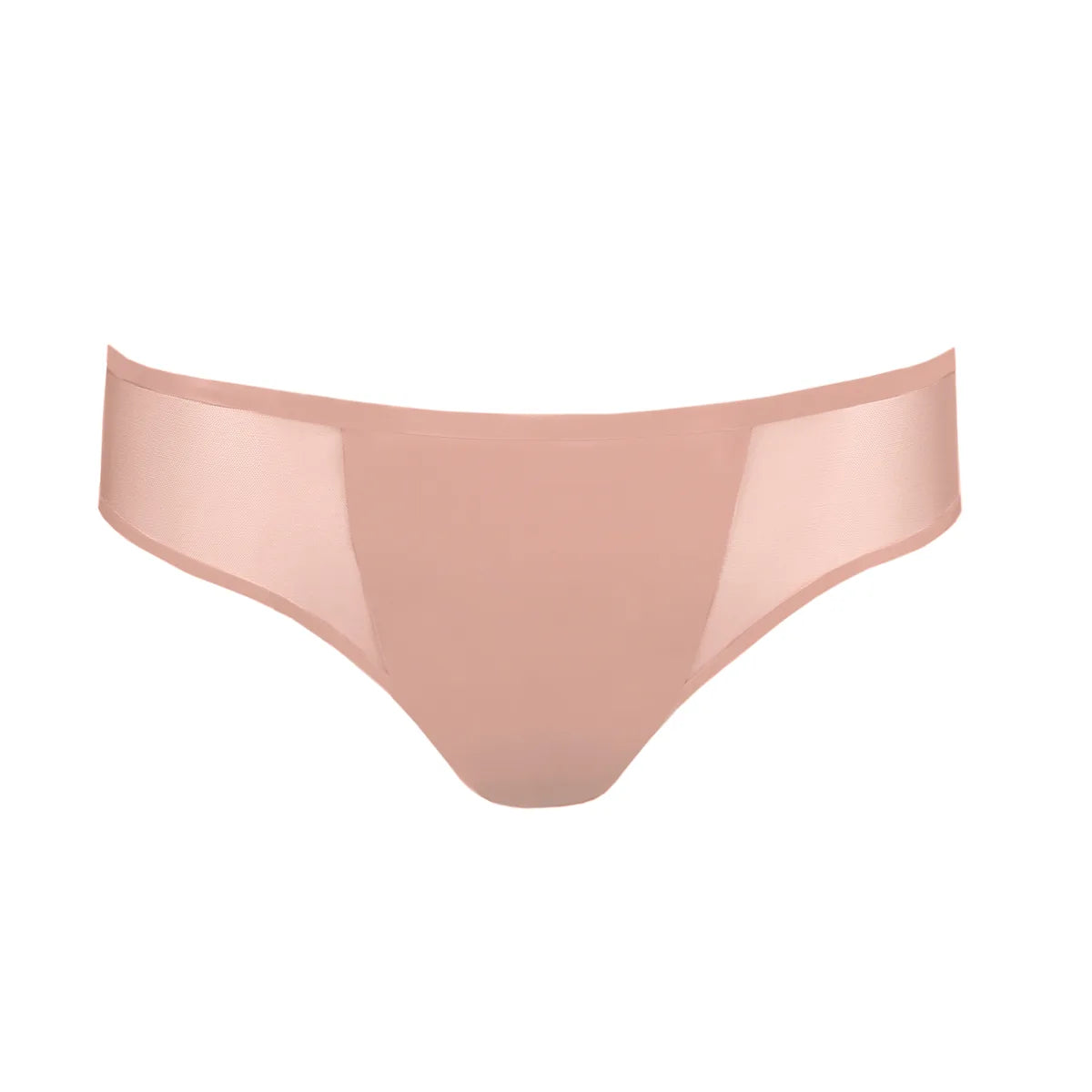 Marie Jo 156479 – LOUIE Powder Rose Rosa: Bikini-inspireret undertøj i støvet rosa med gennemsigtige sidepaneler.