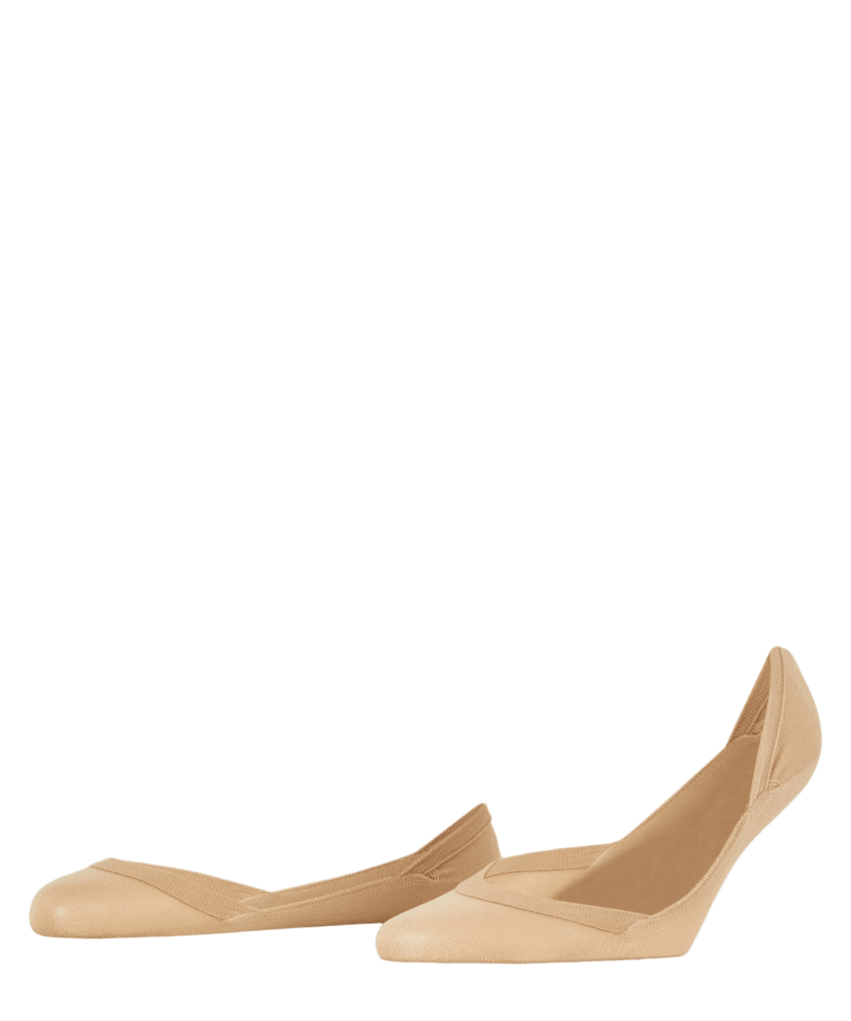Falke ELEGANT STEP Crystal-sokker giver usynlig komfort i nudefarvede, spidse flade sko.