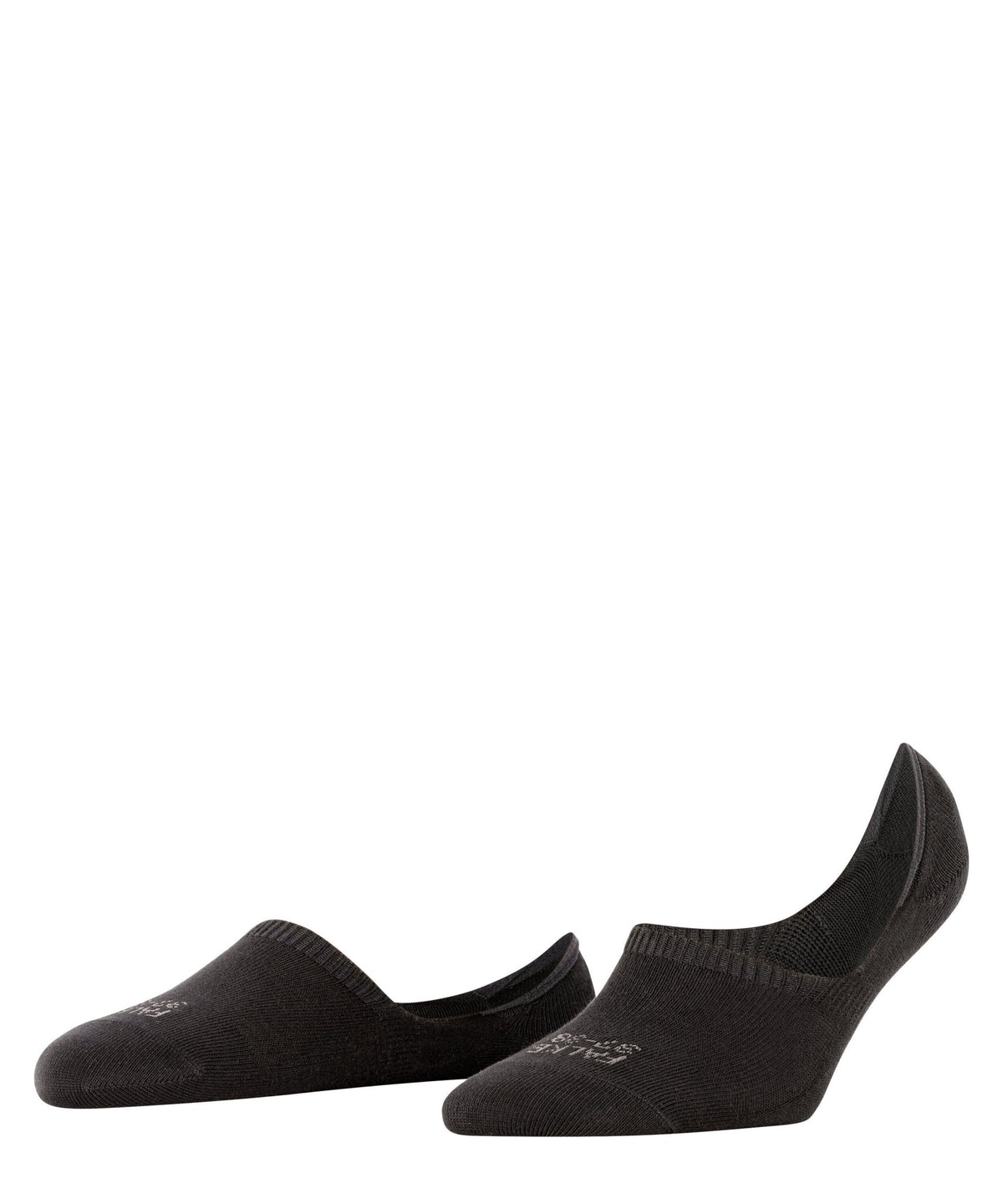 Et par Falke Step High Cut Sort-sokker 141282 i sort, placeret side om side på en hvid baggrund.