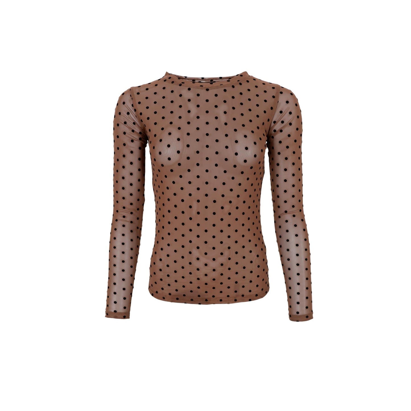 Prikket mesh bluse fra Black Colour