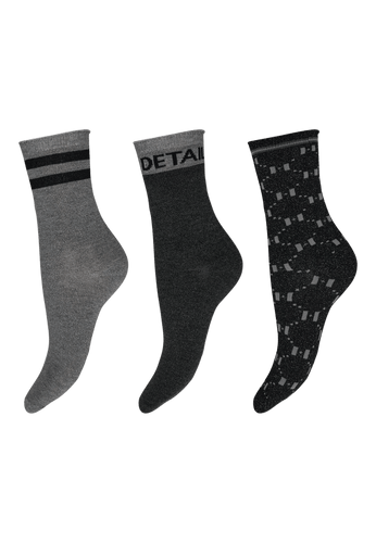 153143 | HYPE THE DETAIL - Socks 3 Pack Grå mønstret