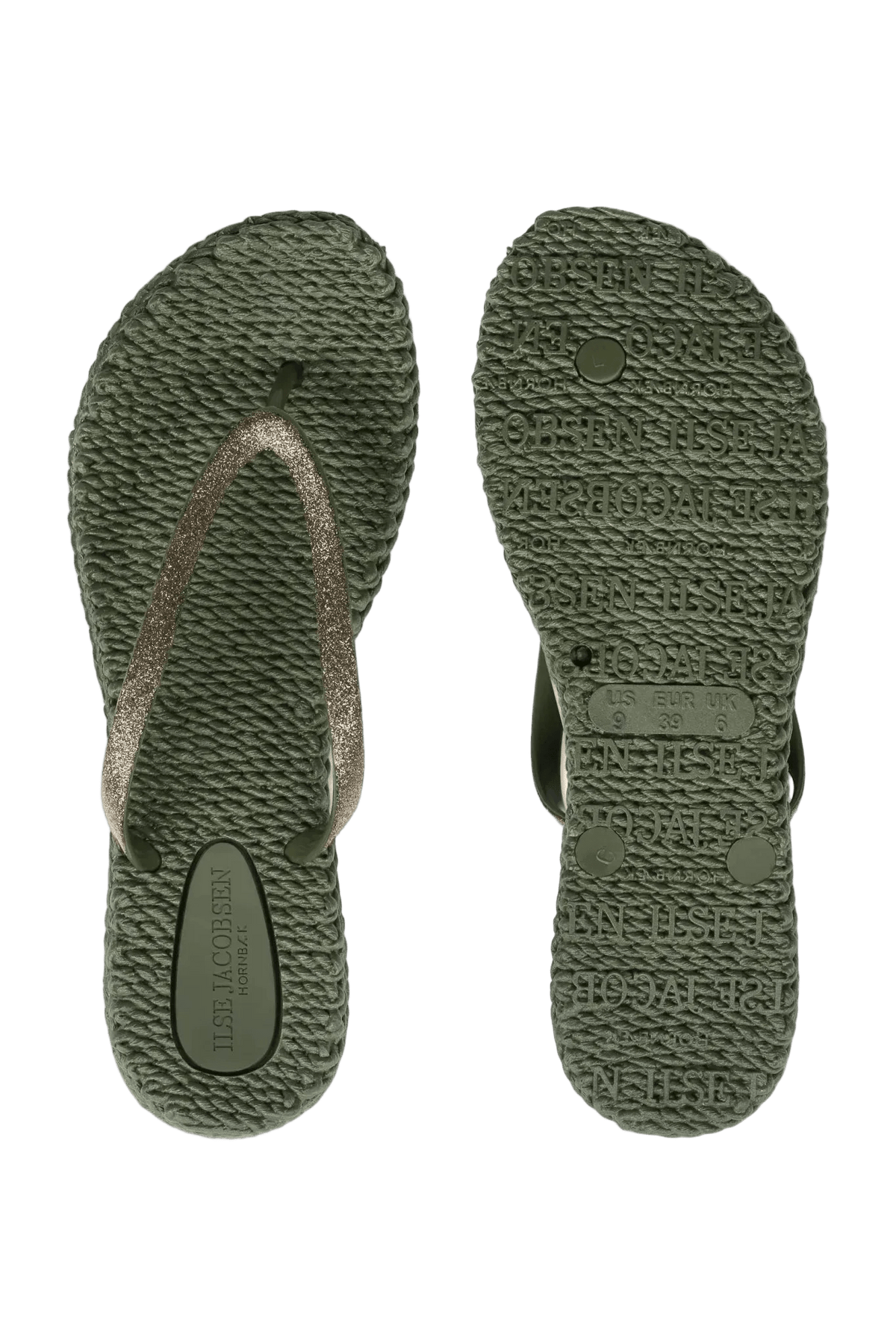 155217 | Ilse Jacobsen - Flip Flops Whit Glitter Army grøn