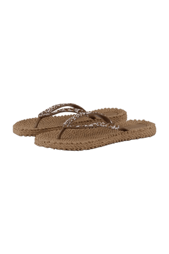 155222 | Ilse Jacobsen - Flip Flops With Rhinestones Brun