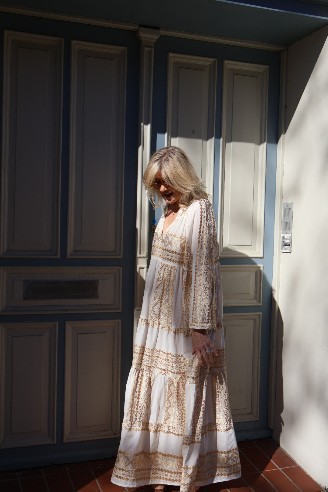 150983 | Greek Archaic Kori - Long classic triangle Guld