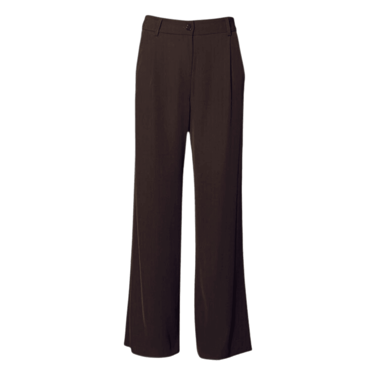 Imperial Slankebuks 149130: Mørkebrun, brede ben, lynlås og bæltestropper – stilfulde bukser på neutral baggrund.