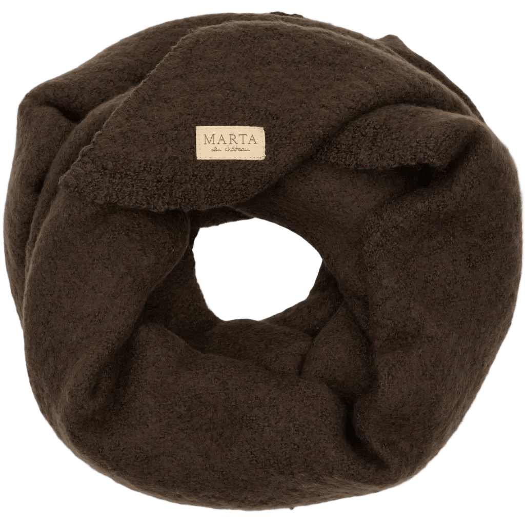 Mørkebrunt Marta du Château - MDCSunny Mørkebrun infinity-tørklæde med logo-patch.
