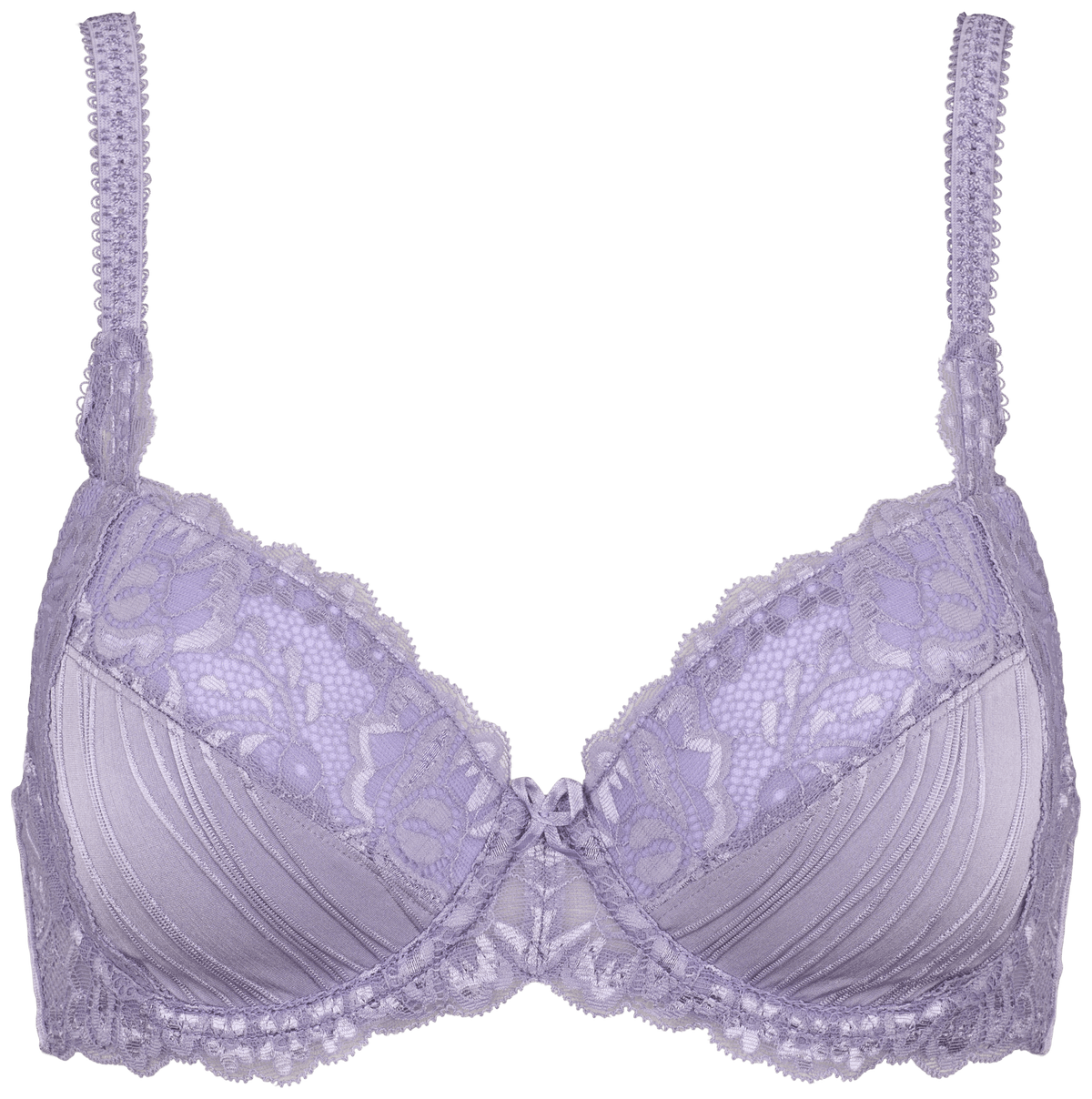 Missya Dorrit Lyselilla: Bøjle, blomsterblonder, blonde detaljer og satin. Justerbare stropper. Mærke: Missya 151140.