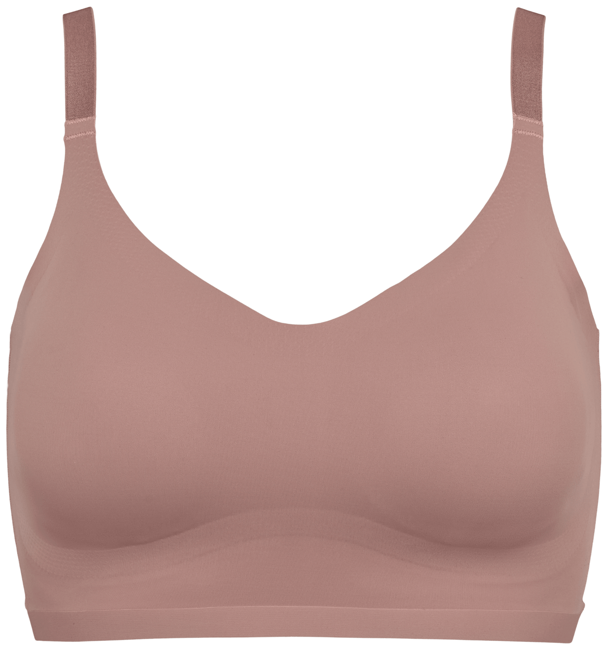 Missya 151357 sømløs bh i gammelrosa med justerbare stropper, vist på hvid baggrund.