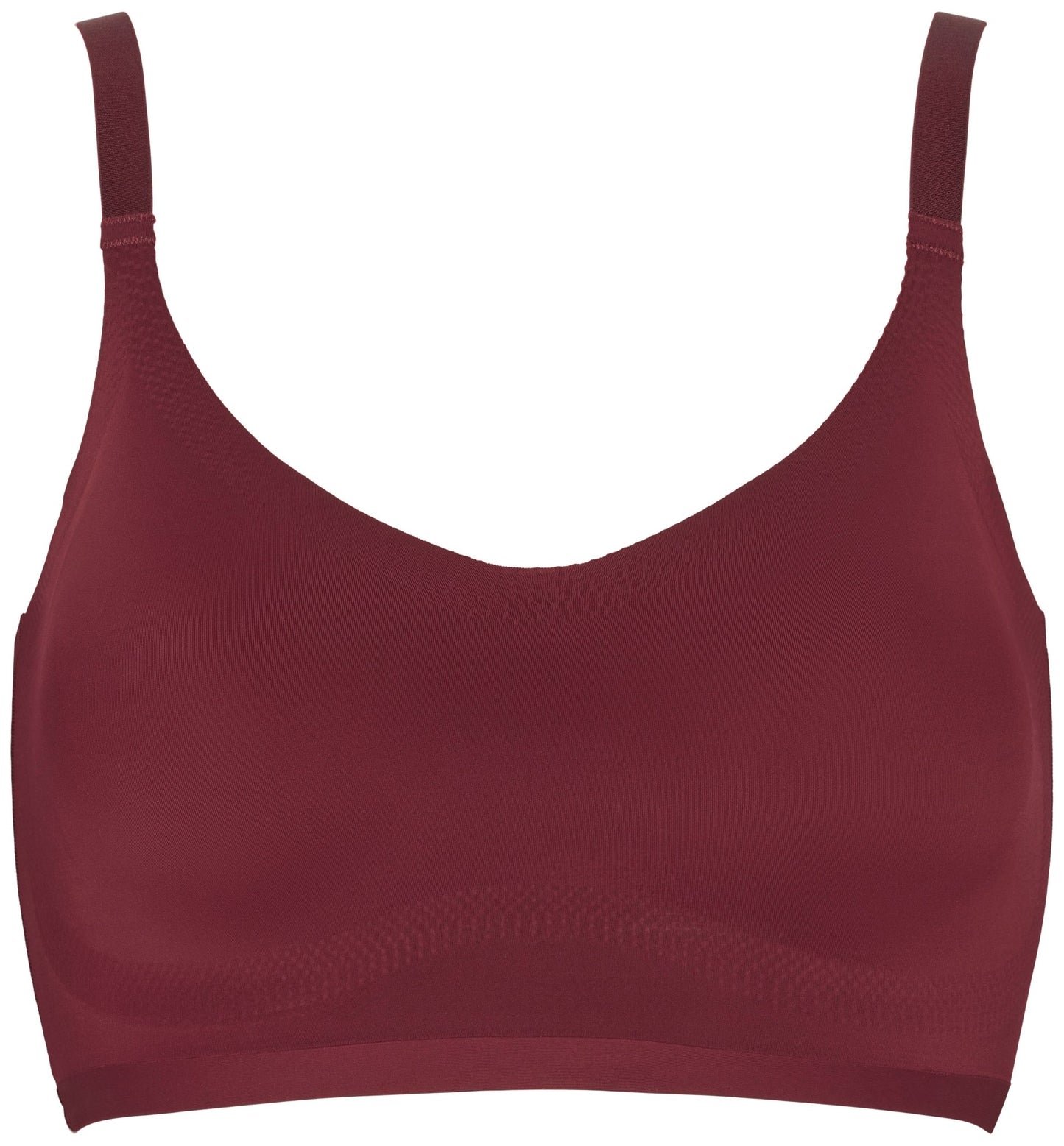 Missya 152835 sømløs bordeaux-bh med justerbare stropper, sømløst design, vist på hvid baggrund.