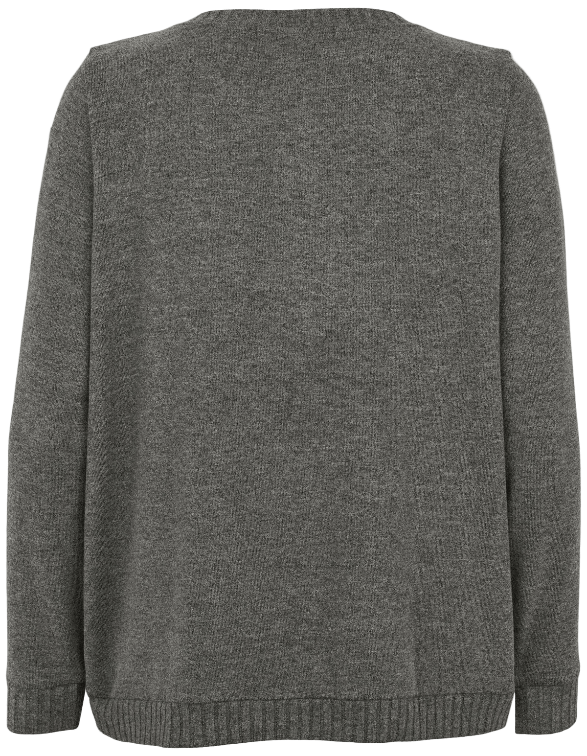 Bagfra set: En grå Missya – Cozy Grå loungewear-trøje med ribkant forneden og ved håndleddene.