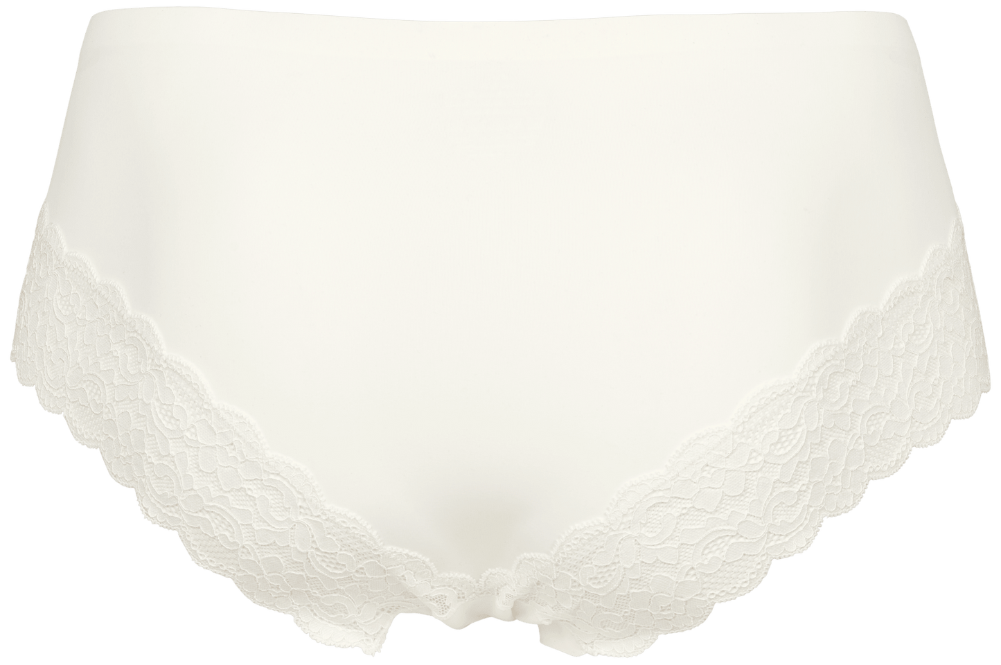 Missya Seamless w Lace – 3-pak trusser, vist bagfra med fin blonderkant på en ensfarvet baggrund.