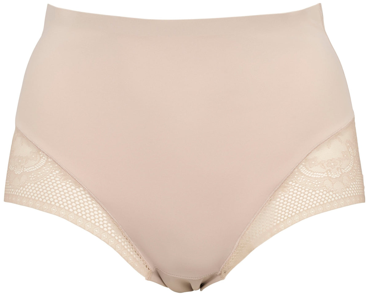 Missya Seamless w Lace 3-pak Bordeaux maxi-trusser med blonder på siderne, vist på hvid baggrund.