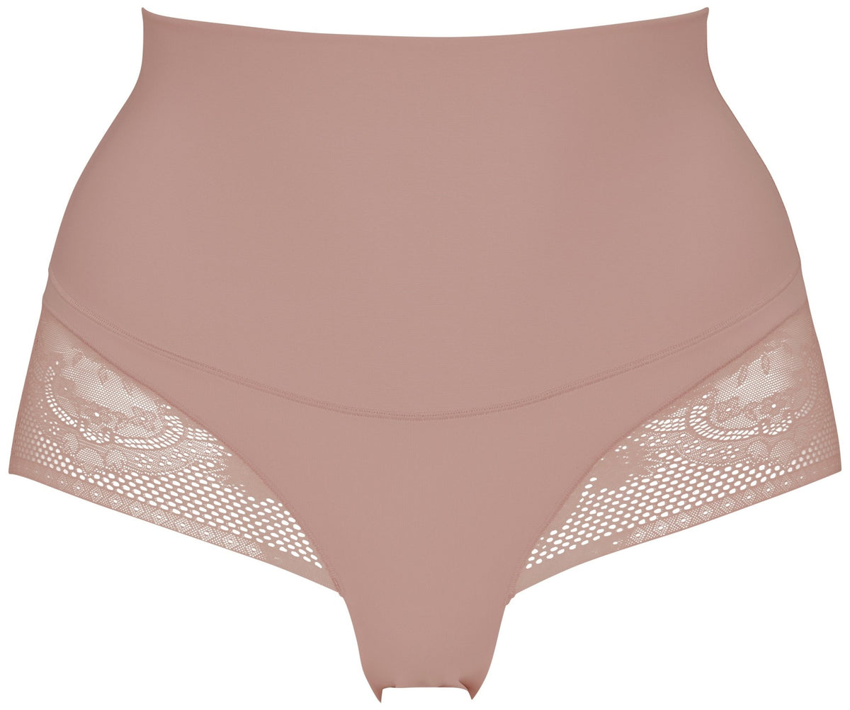 Missya Seamless Light Shape 3-pak: højtaljet shapewear i farven Bordeaux med formgivende effekt og blonder i siderne, der giver et glat look.
