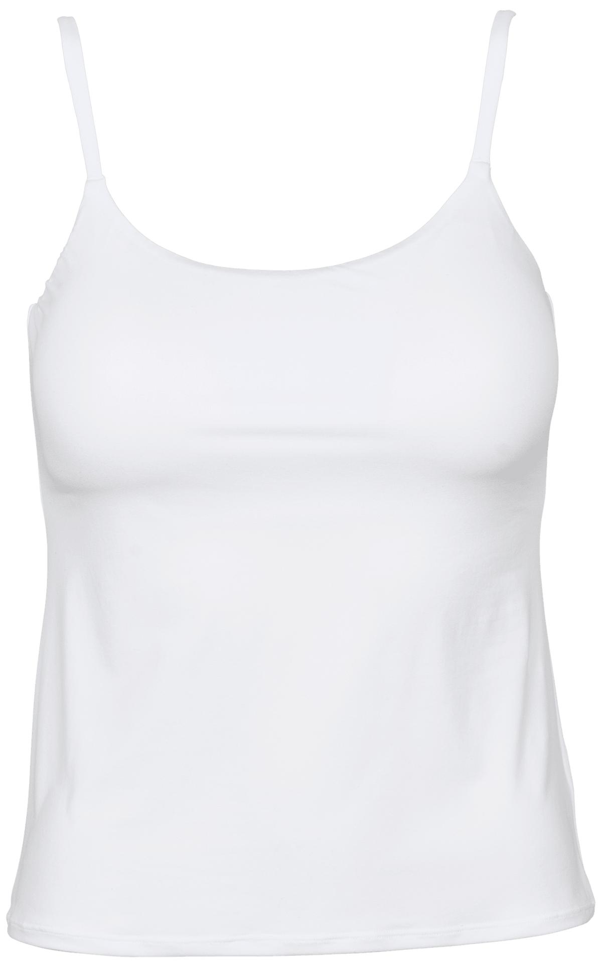 Missya – Soft Feel Hvid hvid camisole med tynde skulderstropper.